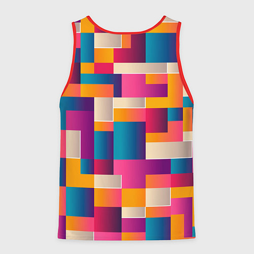 Мужская майка без рукавов Геометрический фигуры яркие / 3D-Красный – фото 2