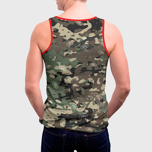 Мужская майка без рукавов Камуфляж Land Rover / 3D-Красный – фото 4