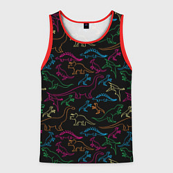 Майка-безрукавка мужская Динозавры, цвет: 3D-красный