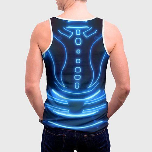 Мужская майка без рукавов Неоновая броня Neon Armor / 3D-Белый – фото 4