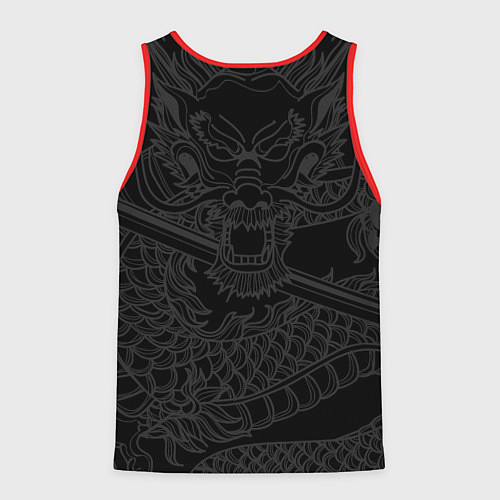 Мужская майка без рукавов ДРАКОН DRAGON / 3D-Красный – фото 2