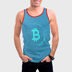 Майка-безрукавка мужская Bitcoin, цвет: 3D-красный — фото 2
