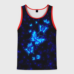 Майка-безрукавка мужская Неоновые бабочки, цвет: 3D-красный