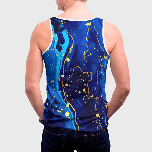 Мужская майка без рукавов СИНИЙ ГРАНИТ / 3D-Белый – фото 4