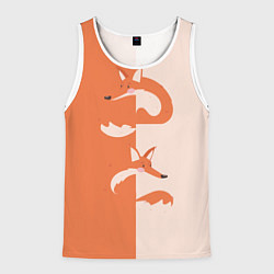 Майка-безрукавка мужская Лисичка-сестричка, цвет: 3D-белый
