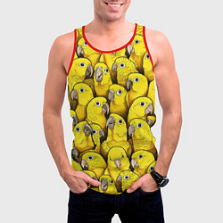 Майка-безрукавка мужская Попугаи, цвет: 3D-красный — фото 2