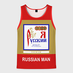 Майка-безрукавка мужская Я русский Russian man, цвет: 3D-красный