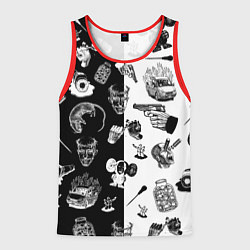 Майка-безрукавка мужская КРОВОСТОК ТАТУИРОВКИ ЧБ, цвет: 3D-красный