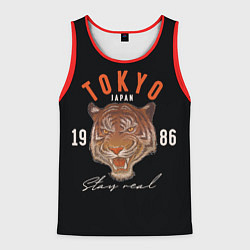 Майка-безрукавка мужская Tokyo Tiger Japan, цвет: 3D-красный