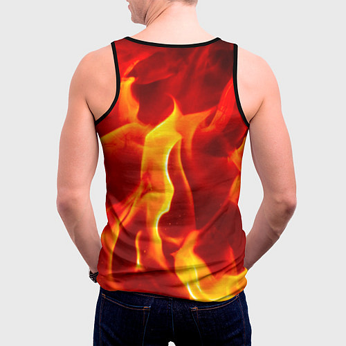 Мужская майка без рукавов Fire Fox / 3D-Черный – фото 4