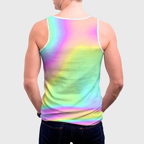 Мужская майка без рукавов Цвет волшебства / 3D-Белый – фото 4