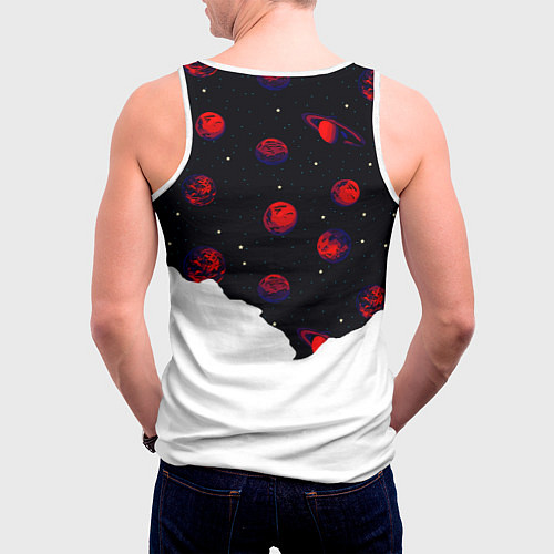 Мужская майка без рукавов Мысли космонавта про космос / 3D-Белый – фото 4