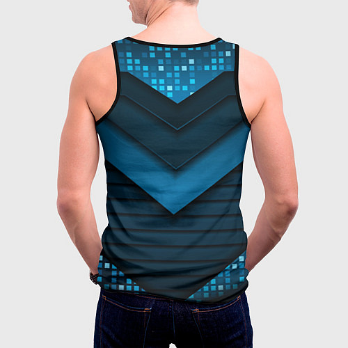 Мужская майка без рукавов 3D luxury blue abstract / 3D-Черный – фото 4
