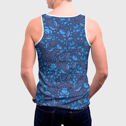 Мужская майка без рукавов ГЖЕЛЬ / 3D-Белый – фото 4