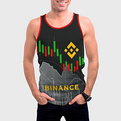 Майка-безрукавка мужская BINANCE БИНАНС ГРАФИК, цвет: 3D-красный — фото 2