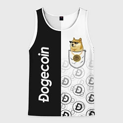 Майка-безрукавка мужская DOGECOIN DOGE КАРМАН, цвет: 3D-белый