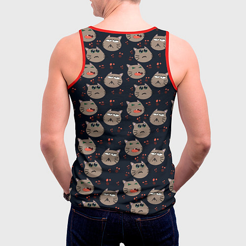 Мужская майка без рукавов Котомания YES / 3D-Красный – фото 4