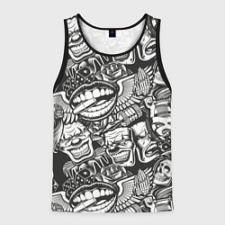 Майка-безрукавка мужская Тату ретро, цвет: 3D-черный