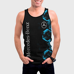Майка-безрукавка мужская Mercedes Мерседес Неон, цвет: 3D-черный — фото 2