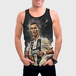 Майка-безрукавка мужская Криштиану Роналду Ювентус, цвет: 3D-черный — фото 2