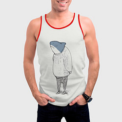 Майка-безрукавка мужская Акула в свитере, цвет: 3D-красный — фото 2