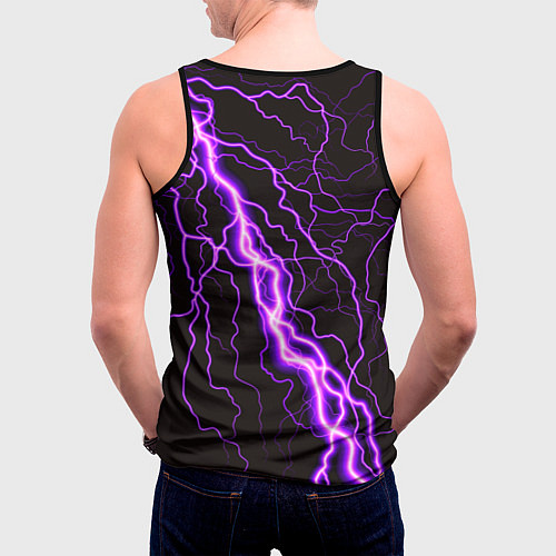 Мужская майка без рукавов GENSHIN IMPACT МОЛНИЯ НЕОН / 3D-Черный – фото 4