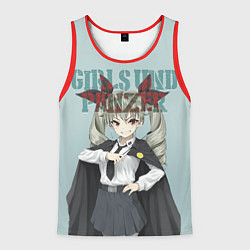 Майка-безрукавка мужская Girls und Panzer, цвет: 3D-красный