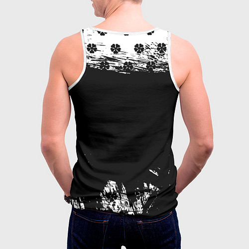 Мужская майка без рукавов Чёрный клевер череп демона / 3D-Белый – фото 4