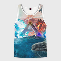 Майка-безрукавка мужская Ark battelfield, цвет: 3D-белый