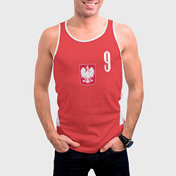 Майка-безрукавка мужская Lewandowski Poland 9, цвет: 3D-белый — фото 2
