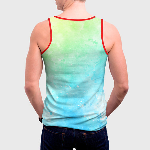 Мужская майка без рукавов Серфинг / 3D-Красный – фото 4