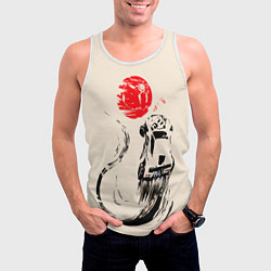 Майка-безрукавка мужская Flying car, цвет: 3D-белый — фото 2