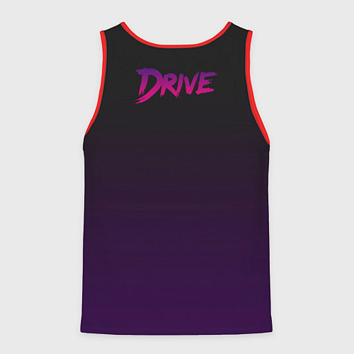 Мужская майка без рукавов Drive - Retrowave / 3D-Красный – фото 2