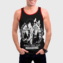 Майка-безрукавка мужская Осаму Дазай Бродячие псы, цвет: 3D-красный — фото 2