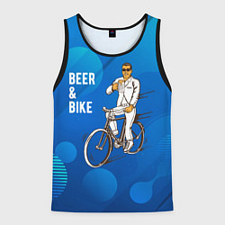 Майка-безрукавка мужская Велосипед и пиво, цвет: 3D-черный