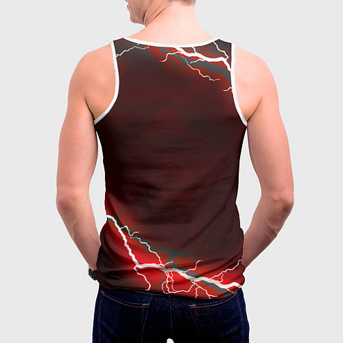 Мужская майка без рукавов НЕЛЬЗЯ ЖИТЬ В СТРАХЕ ЖИЗНЬ БЕЗ СТРАХА Z / 3D-Белый – фото 4