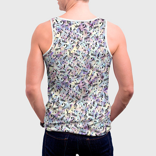Мужская майка без рукавов Музыкальные Ноты / 3D-Белый – фото 4