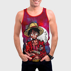 Майка-безрукавка мужская Луффи One Piece Большой куш, цвет: 3D-красный — фото 2