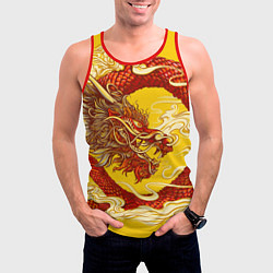 Майка-безрукавка мужская Китайский Дракон, China Dragon, цвет: 3D-красный — фото 2