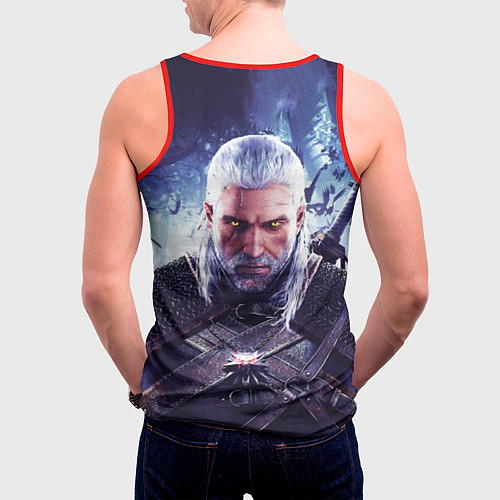 Мужская майка без рукавов THE WITCHER GERALT OF RIVIA / 3D-Красный – фото 4