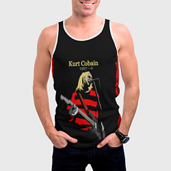 Майка-безрукавка мужская КУРТ КОБЕЙН НИРВАНА ЛОГО спина Z, цвет: 3D-белый — фото 2