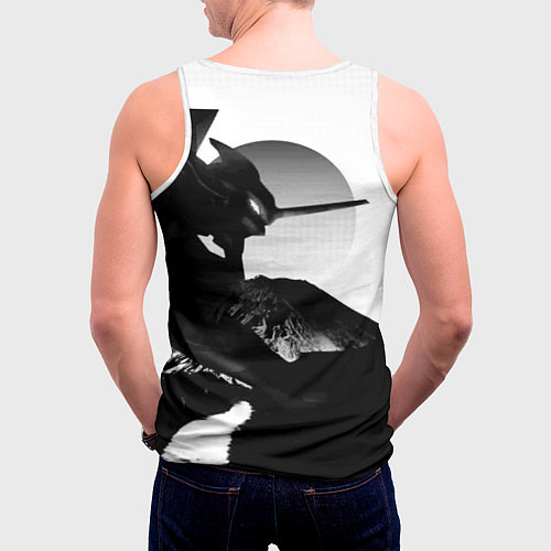 Мужская майка без рукавов ЗАКАТ ЕВАНГЕЛИОН / 3D-Белый – фото 4