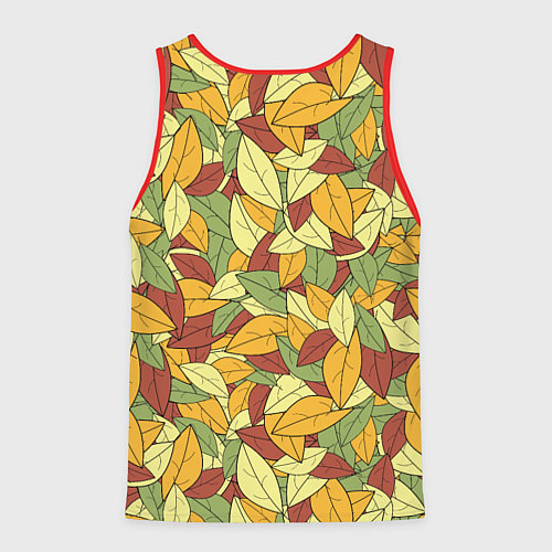 Мужская майка без рукавов Яркие осенние листья / 3D-Красный – фото 2