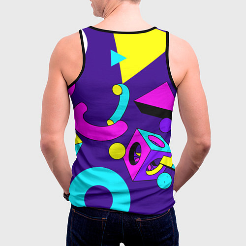 Мужская майка без рукавов Геометрические фигуры / 3D-Черный – фото 4