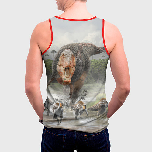 Мужская майка без рукавов Т-Рекс Динозавр Dino Z / 3D-Красный – фото 4