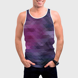 Майка-безрукавка мужская Фиолетово-бордовый узор, цвет: 3D-белый — фото 2