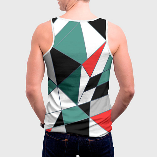 Мужская майка без рукавов Абстрактный геометрический / 3D-Белый – фото 4