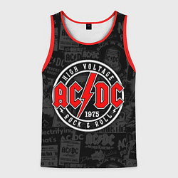 Майка-безрукавка мужская AC DC HIGH VOLTAGE, цвет: 3D-красный