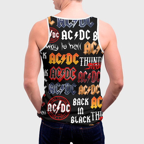 Мужская майка без рукавов AC DC LOGOBOMBING / 3D-Белый – фото 4