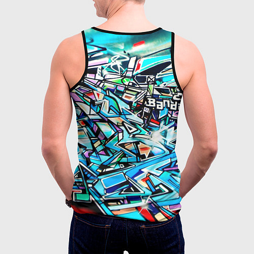 Мужская майка без рукавов Граффити / 3D-Черный – фото 4